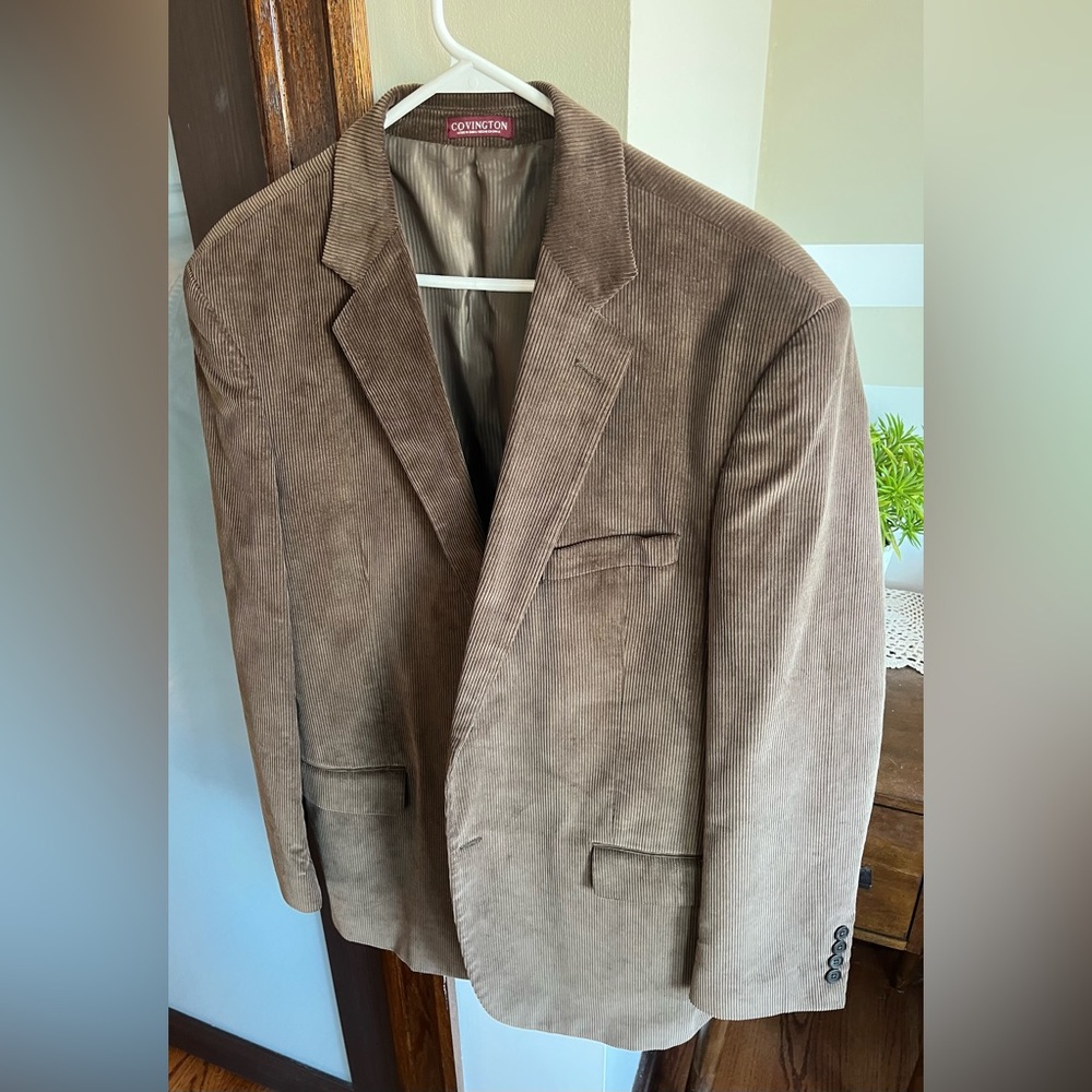 Covington Corduroy Blazer Jacket - Chocolate Brown - Size 42R